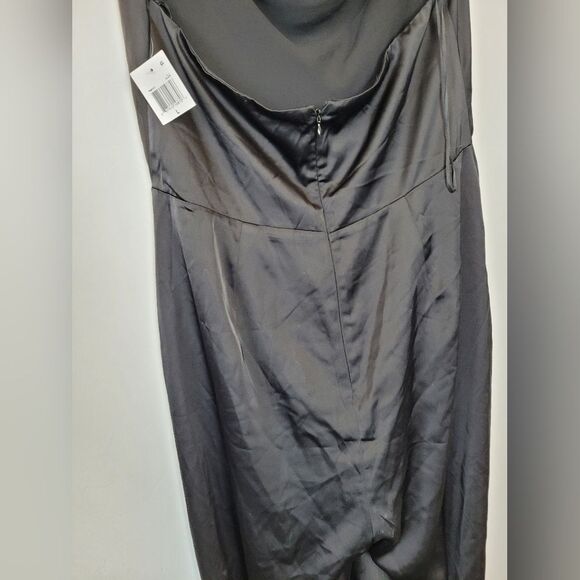 NEW 19 Cooper Black Satin Jumpsuit Halter Neck Cowl Night Out Club Large - Picture 10 of 11
